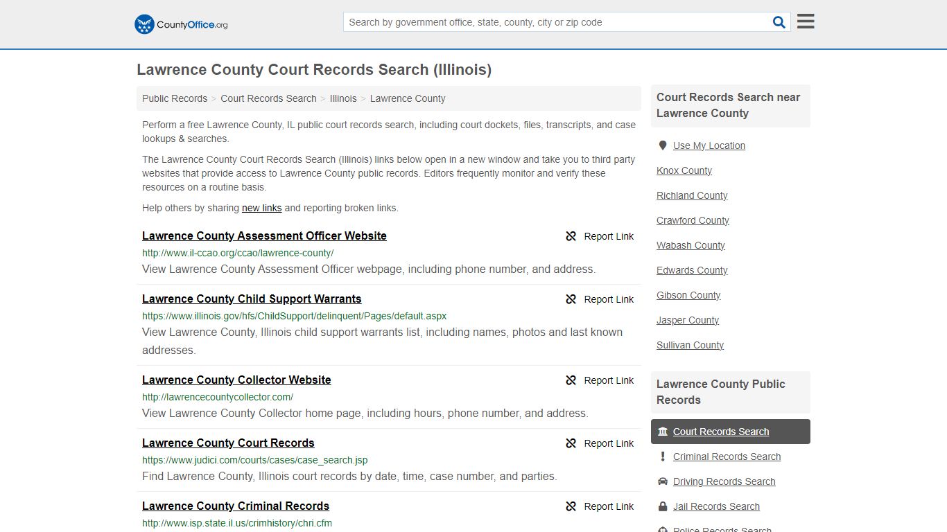 Lawrence County Court Records Search (Illinois) - County Office